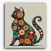 Paint Waint Cat Made with Flowers