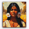 Paint Waint Beauty Beautiful Indian Lady with Flowers