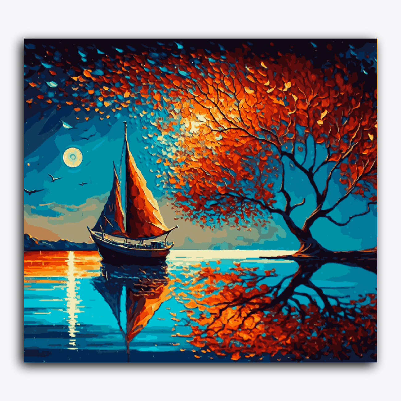 Boat and Moon Reflection