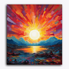 Paint Waint Abstract Mountain Sunset Portrait