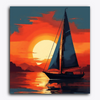 Paint Waint Sunset Boat Sail
