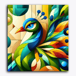 Paint Waint Peacock Abstract Portrait