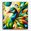 Paint Waint Peacock Abstract Portrait