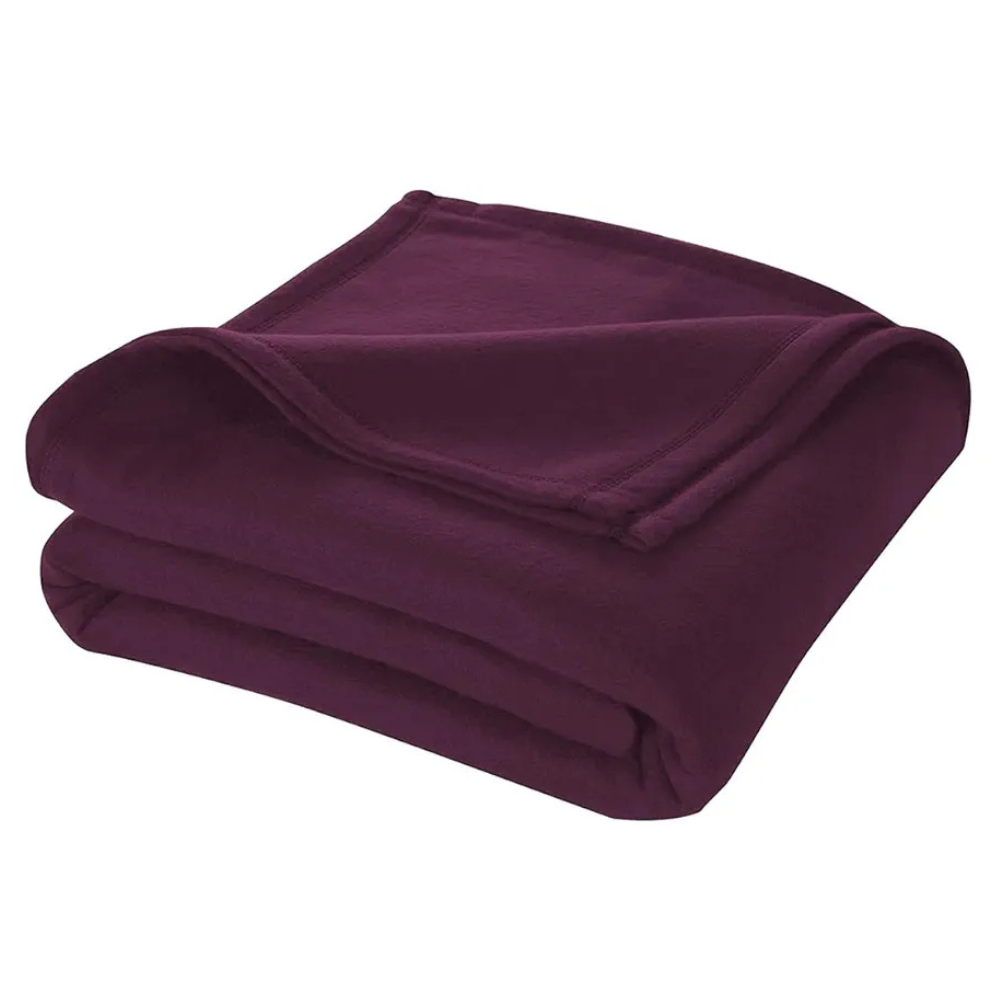Cloth Fusion Polar Fleece AC Blanket for Winter Double Size Soft Woolen Blanket for Travel & Sleeping Wine