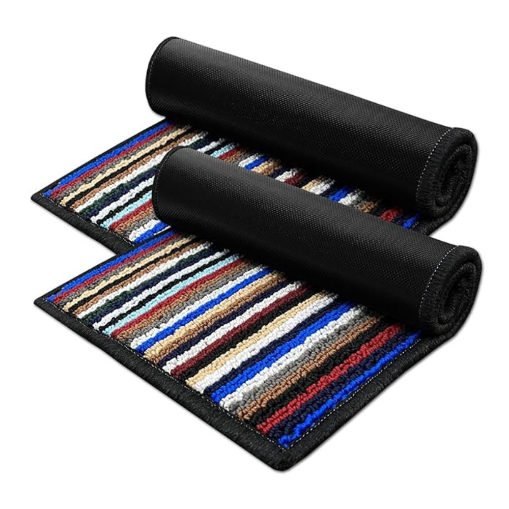 BSB Home Kingstone Soft Microfiber Tufted Antiskid Doormat for Room Office Entrance Set of 3 Multicolour