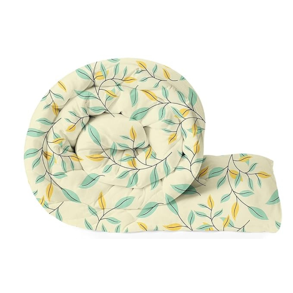 BSB Home Beautiful Print Cotton Reversible AC Blankets Comforter for Single Size Bed