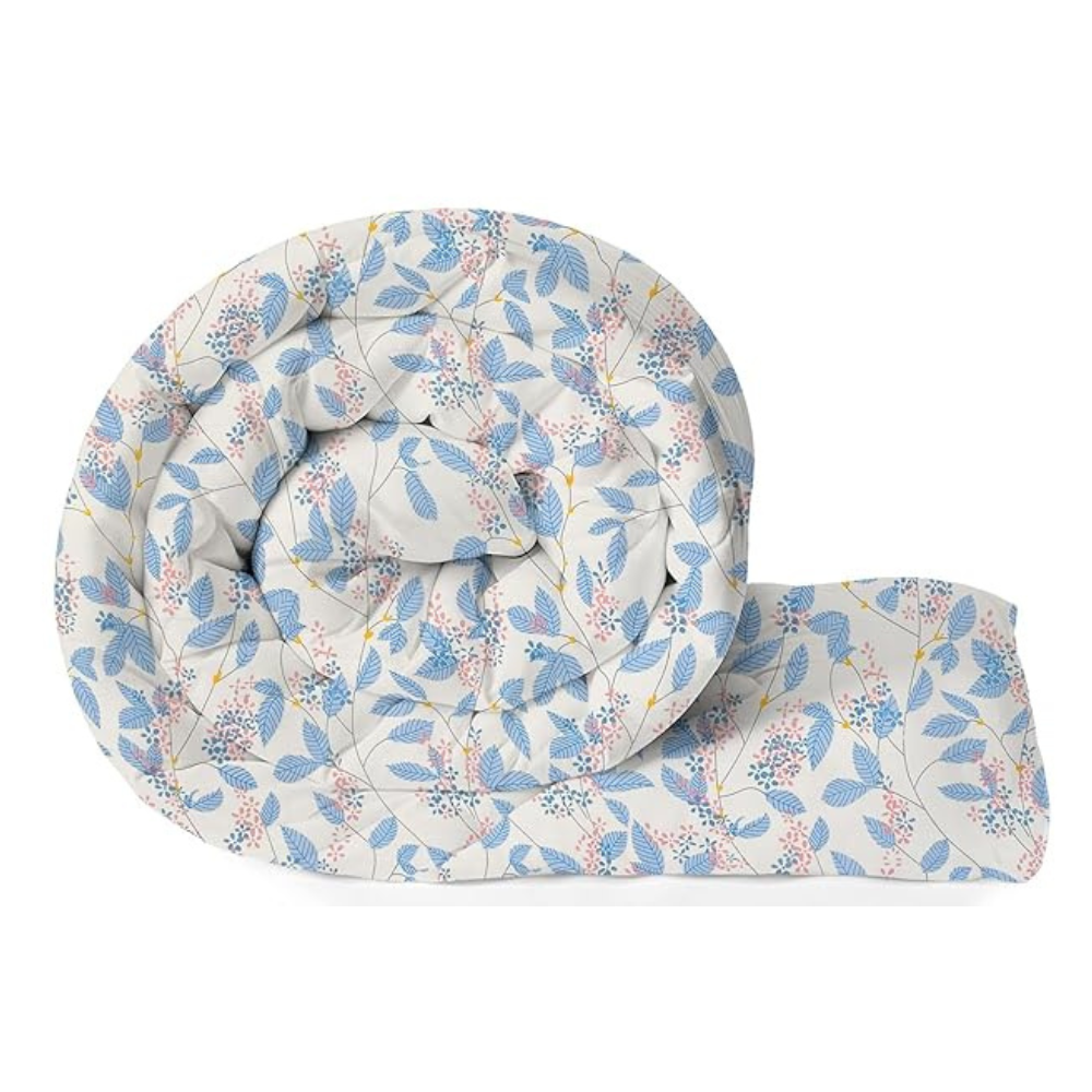 BSB Home Beautiful Print Cotton Reversible AC Blankets Comforter for Single Size Bed