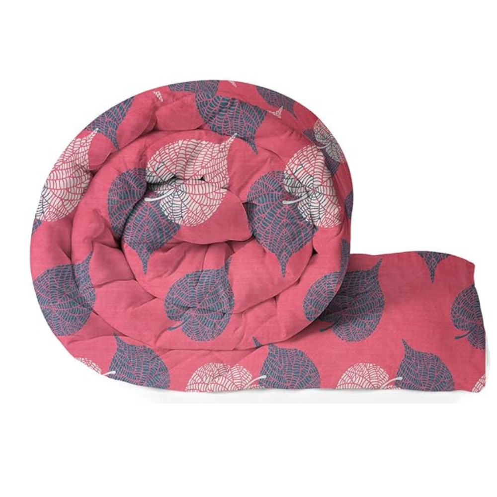 BSB Home Beautiful Print Cotton Reversible AC Blankets Comforter for Single Size Bed