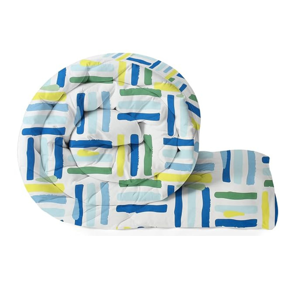 BSB Home Beautiful Print Cotton Reversible AC Blankets Comforter for Single Size Bed