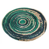 The Home Talk Natural Handcrafted Braided Round Jute Rug Traditional Carpet Blue & Green