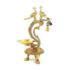 Two Moustaches Brass Ethnic Carved Twin Peacock Design Over Diya