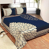 Fresh From Loom Chenille Velvet 500 TC Bedsheet 1 Double Bed King Size Bedsheet with 2 Pillow Cover Marigold Blue