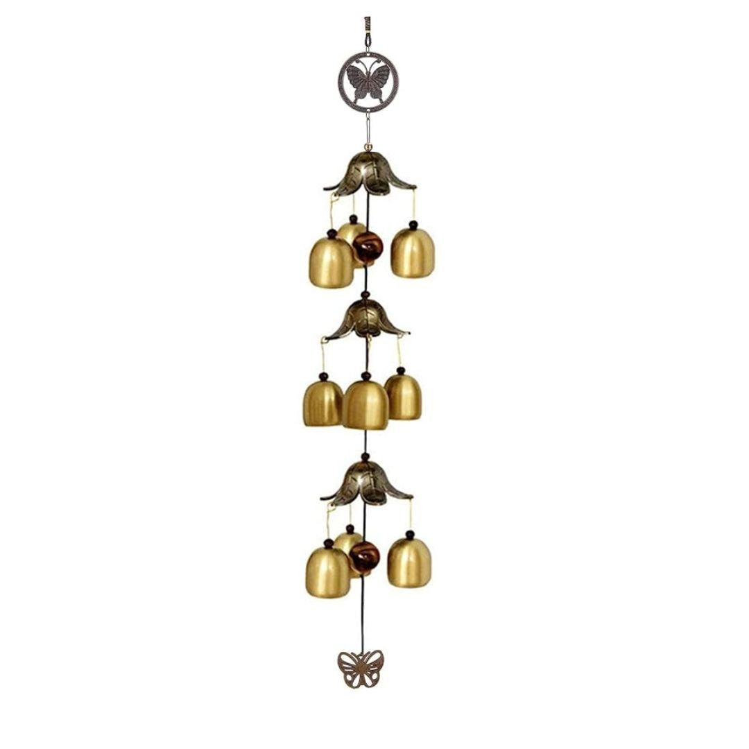Gupta Fancy Store Wind Chime 9 Bells Gold Tone Metal