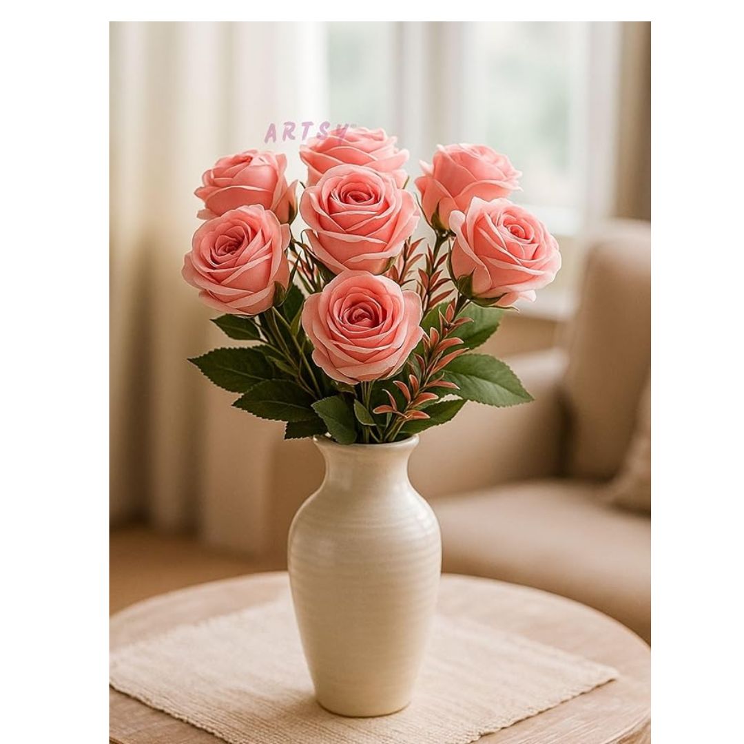 Artificial Flowers Bunch for Decoration Rose Flowers Ideal for Vase Without Vase