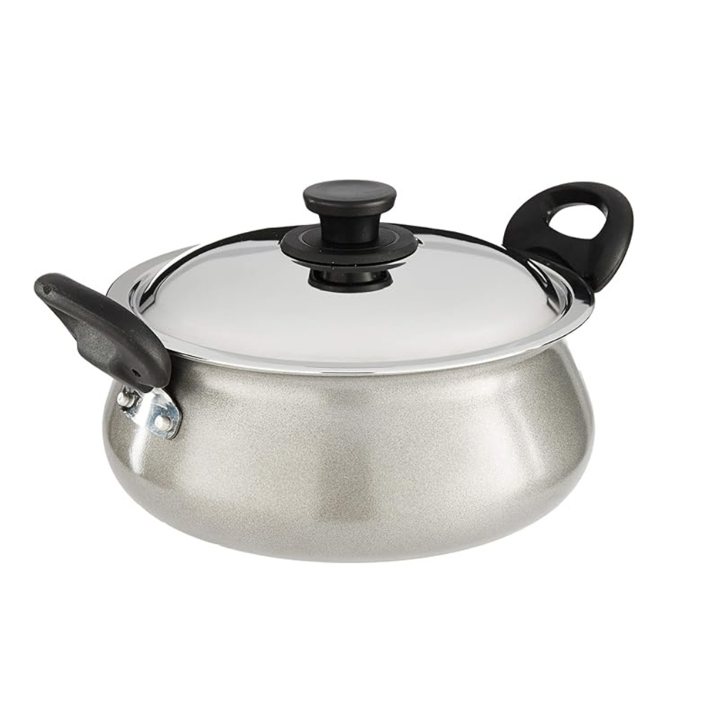 Pigeon by Stovekraft Aluminium Non-Stick Gravy Pot with Lid 3 Litres (silver)