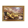 Lifehaxtore Buddha Art Framed Painting for Luck Prosperity Golden Buddha