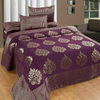 Fresh From Loom Chenille Velvet 500 tc Bedsheet 1 Double Bed King Size Bedsheet with 2 Pillow Cover Jhumka Purple