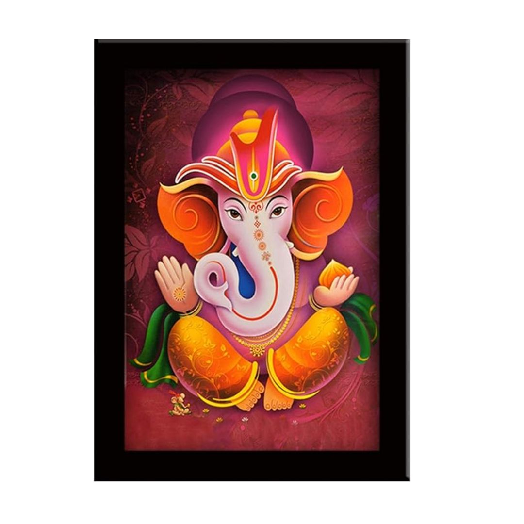 Lifehaxtore Ganesha Art Framed painting Laddu Ganesha