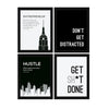 ArtX Paper Famous Motivational Quotes AXF00168-MOT Multicolor Framed Posters Set of 4