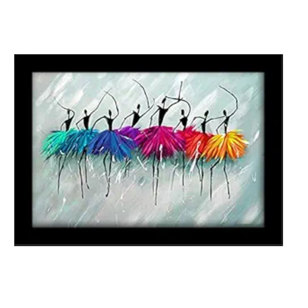 Lifehaxtore Abstract Dancing Girls Art Framed Painting