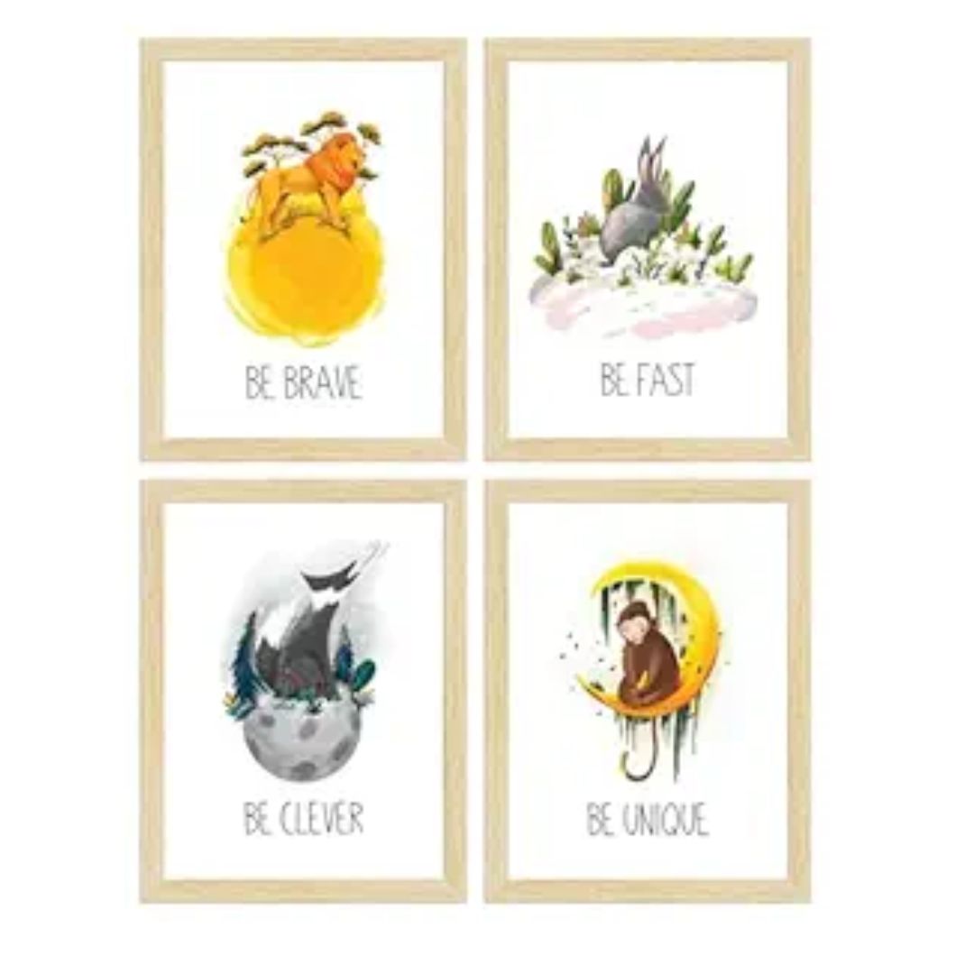 ArtX Wall Paintings For Kids Room Kids Room Wall Decoration Items Set Of 4