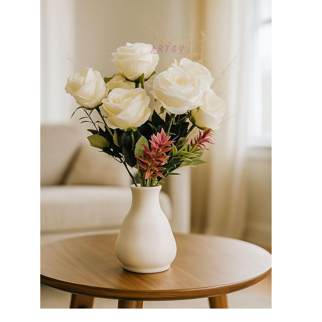 Artificial Flowers Bunch for Decoration Rose Flowers Ideal for Vase Without Vase