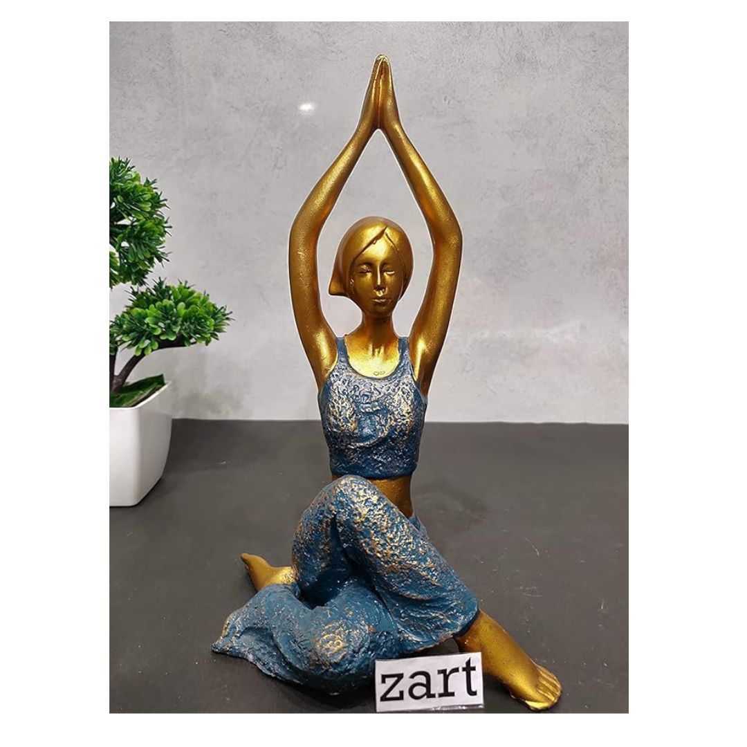 Zart Resin Lady Yoga Poses Showpiece for Home Decor Showpiece