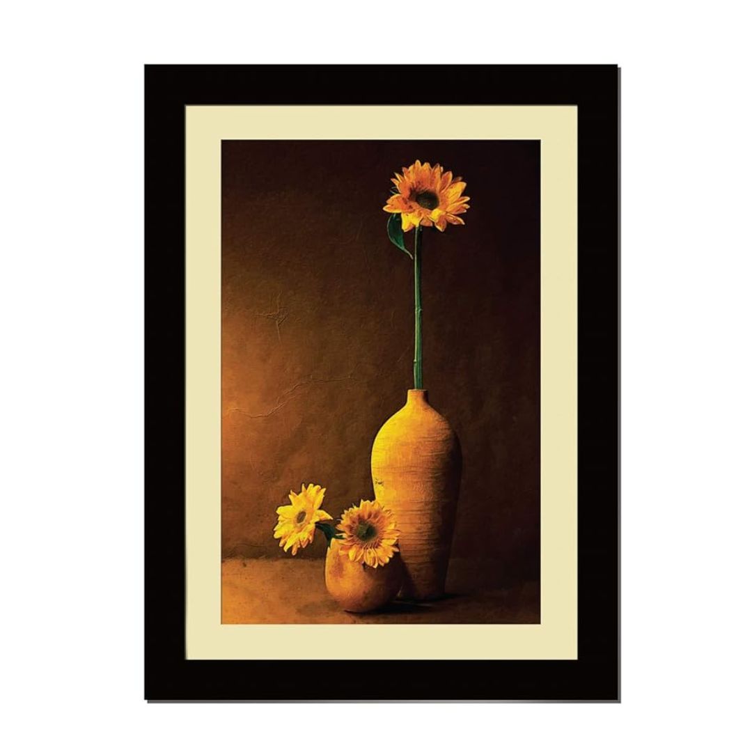 ArtX Paper Premium Sunflower With Vase Wall Art Painting Floral