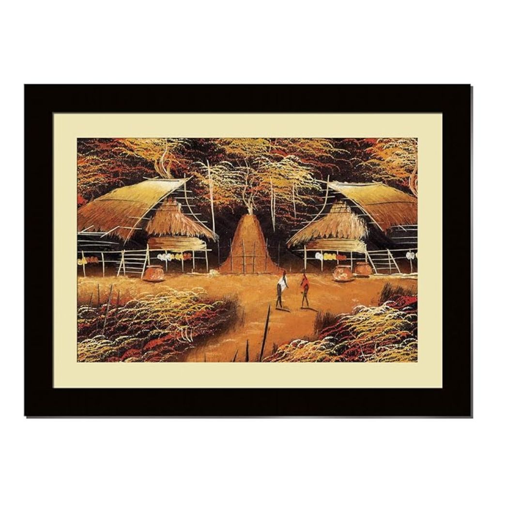 ArtX Paper Premium Village Scene Wall Art Painting Multicolor Village