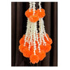 Artificial Rajnigandha & Clustered Marigold Strings 2.33 ft Dark Orange