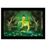 Lifehaxtore Wood Blessing Buddha Art Framed Painting