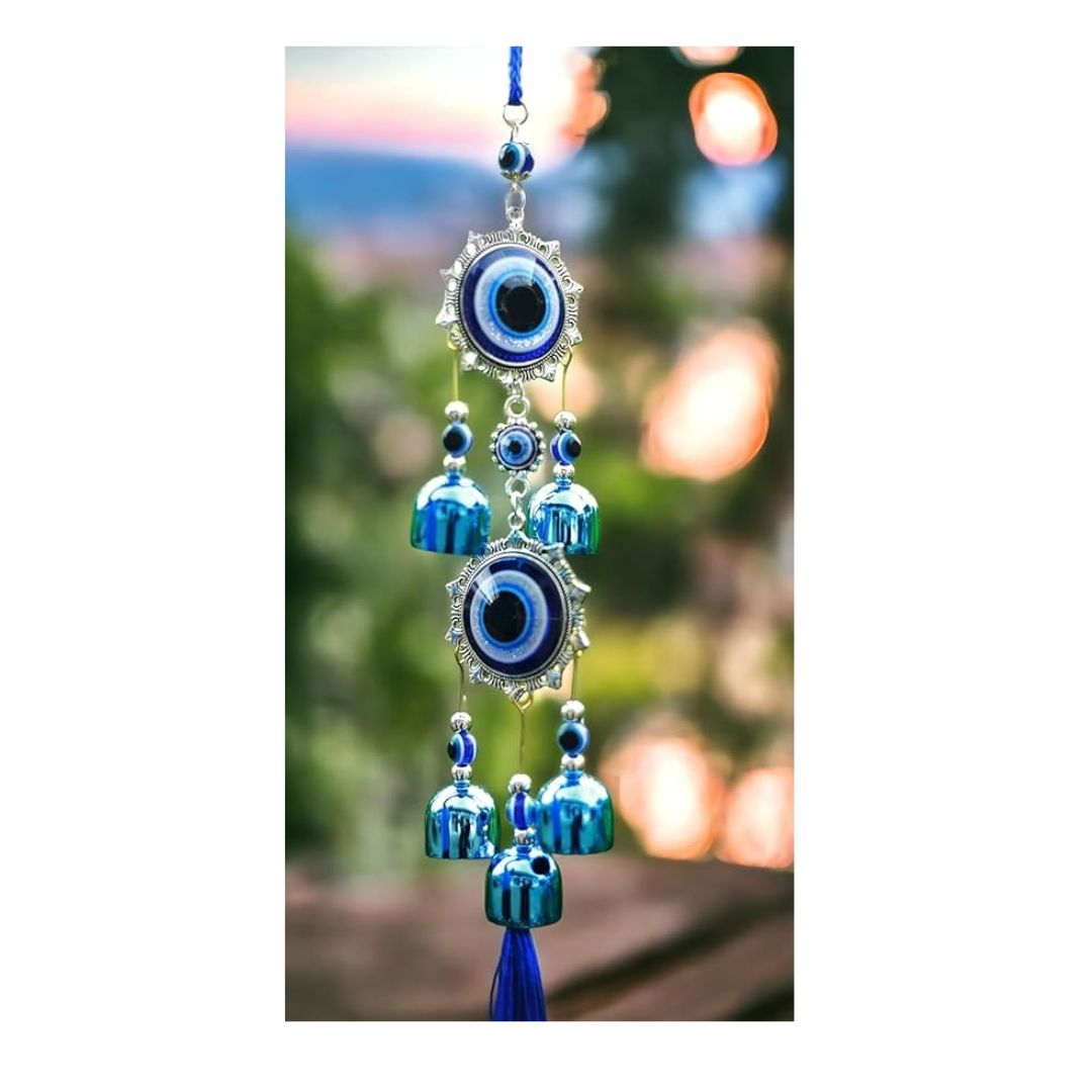 Paradigm Pictures 5 Bell Evil Eye Metal Wind Chimes for Home