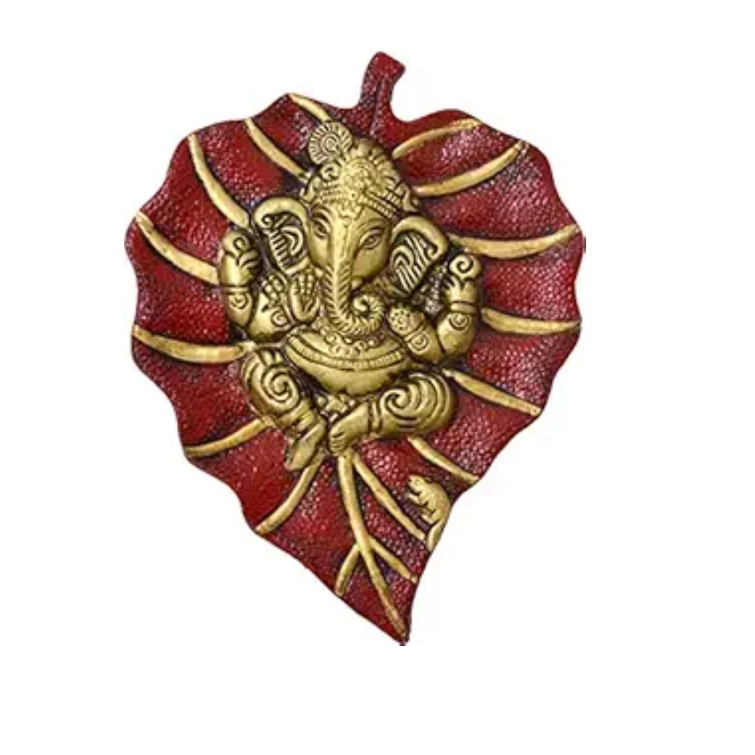 Two Moustaches Patta Ganesha Metal Wall Hanging