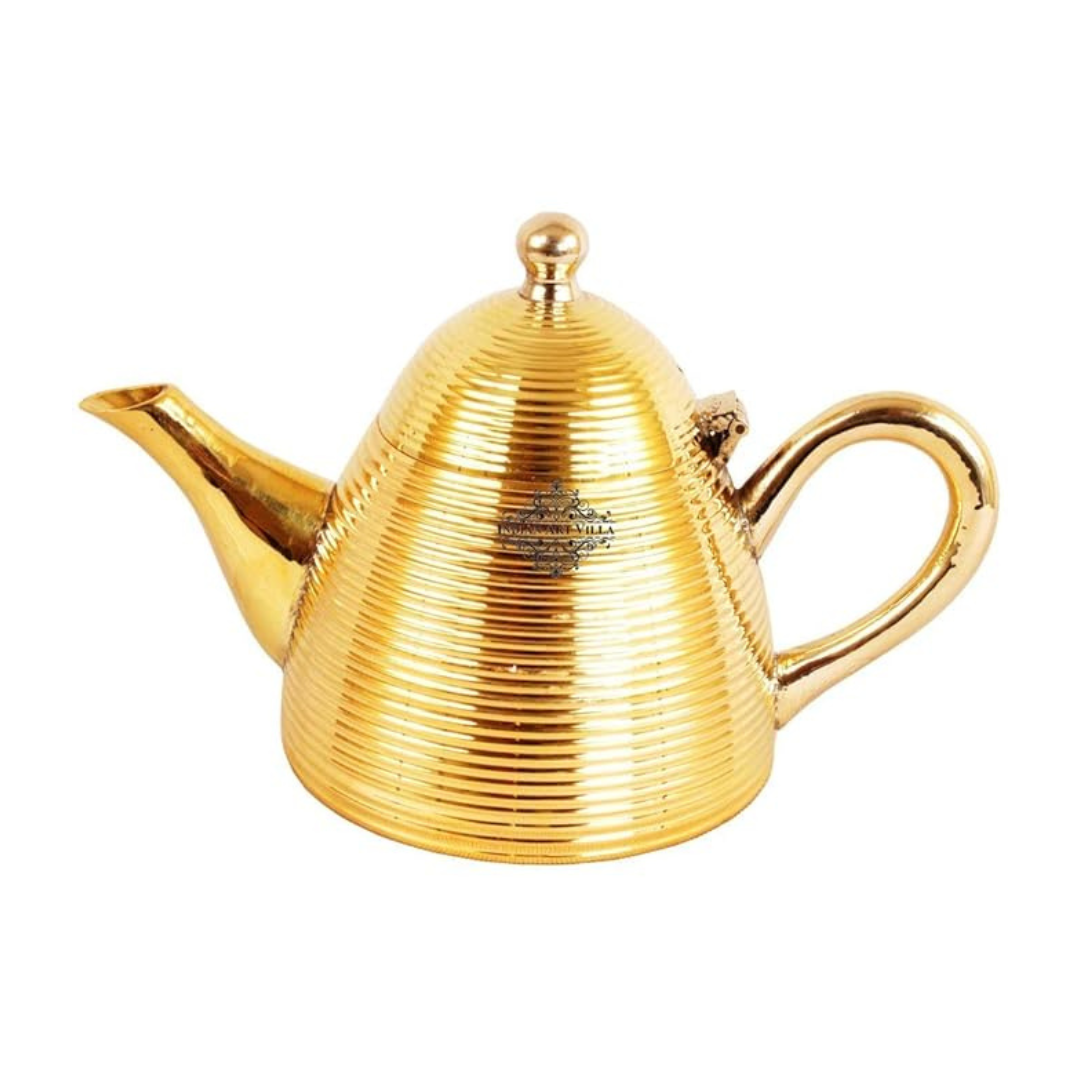 IndianArtVilla Handmade Brass Tea Pot Kettle | 50 ml  Capacity