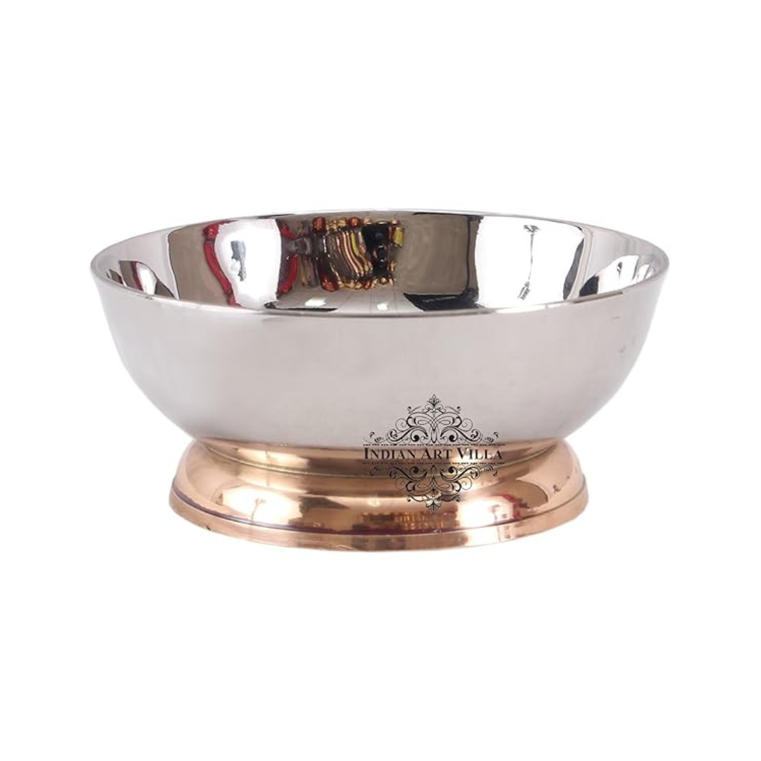 Indian Art Villa Indianartvilla Steel Desert Bowl With Copper Bottom - 180 gms