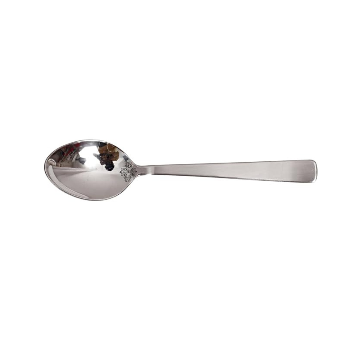 IndianArtVilla Matt Finsh Stainless Steel Dessert Spoon Cutlery, 1 Pieces