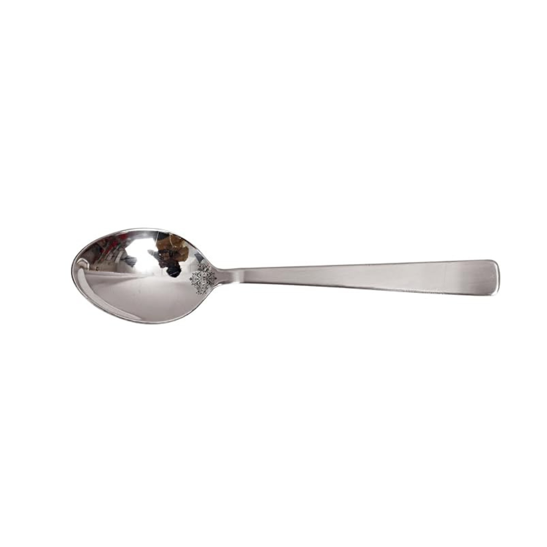 IndianArtVilla Matt Finsh Stainless Steel Dessert Spoon Cutlery Set, 6 Pieces