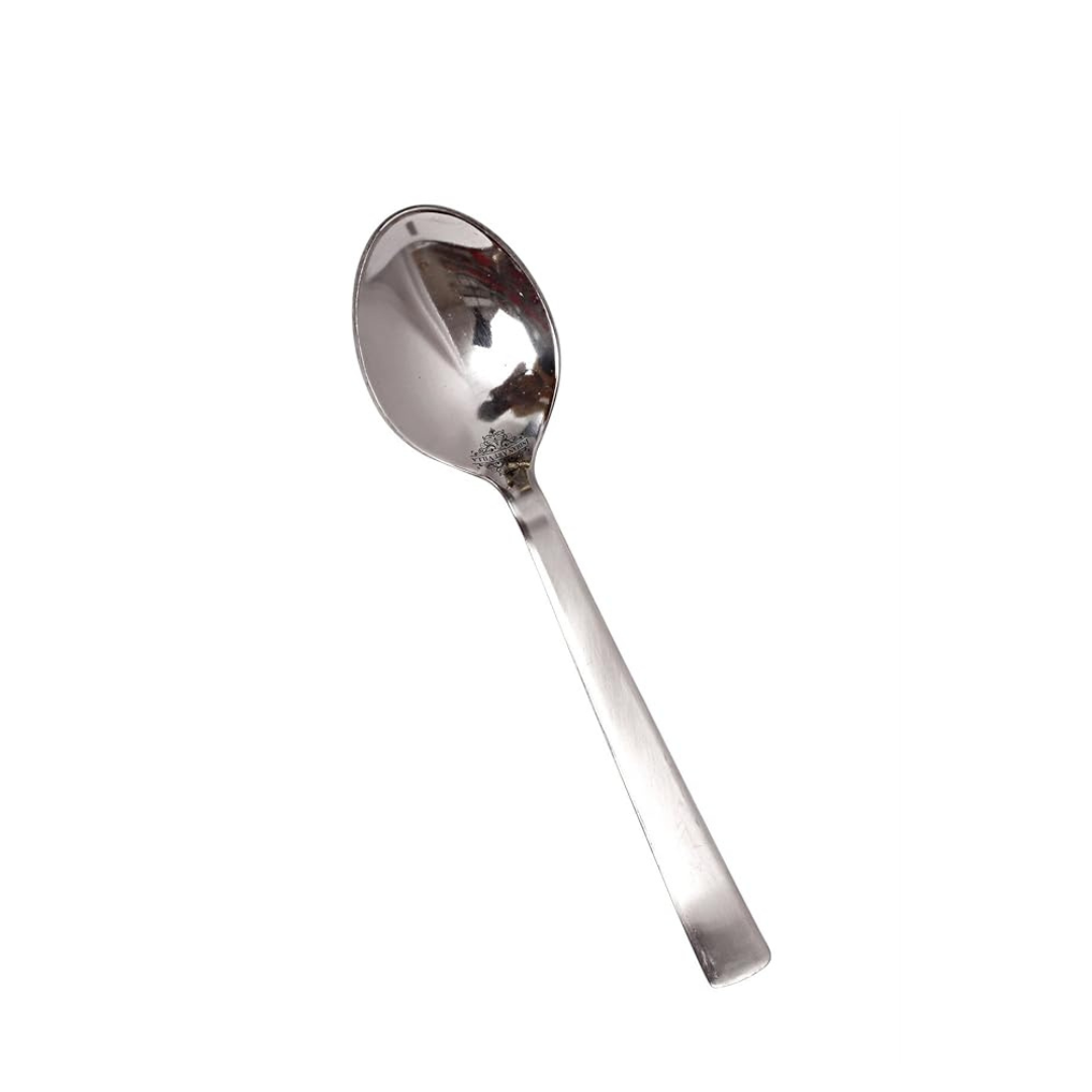 IndianArtVilla Matt Finsh Stainless Steel Cutlery Baby Spoon, 1 Pieces