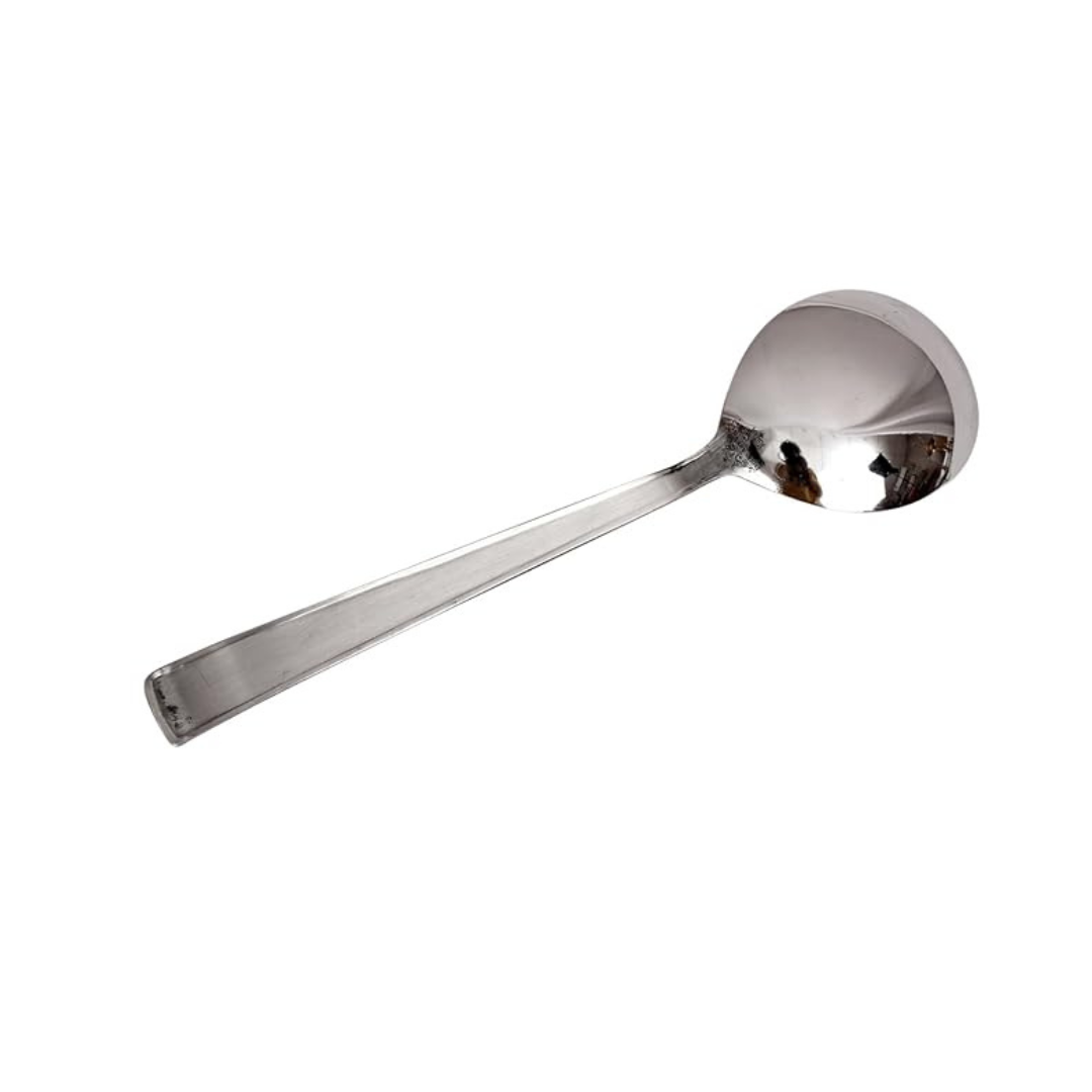 IndianArtVilla Matt Finsh Stainless Steel Serving Soup Spoon Cutlery Set, 6 Pieces