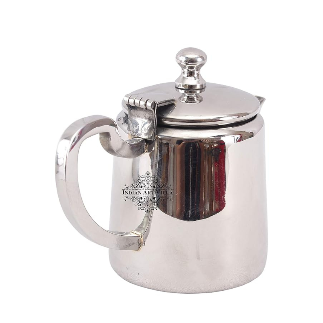 Indian Art Villa Steel Mughlai Design Tea Pot with Attach Lid - 190 gms