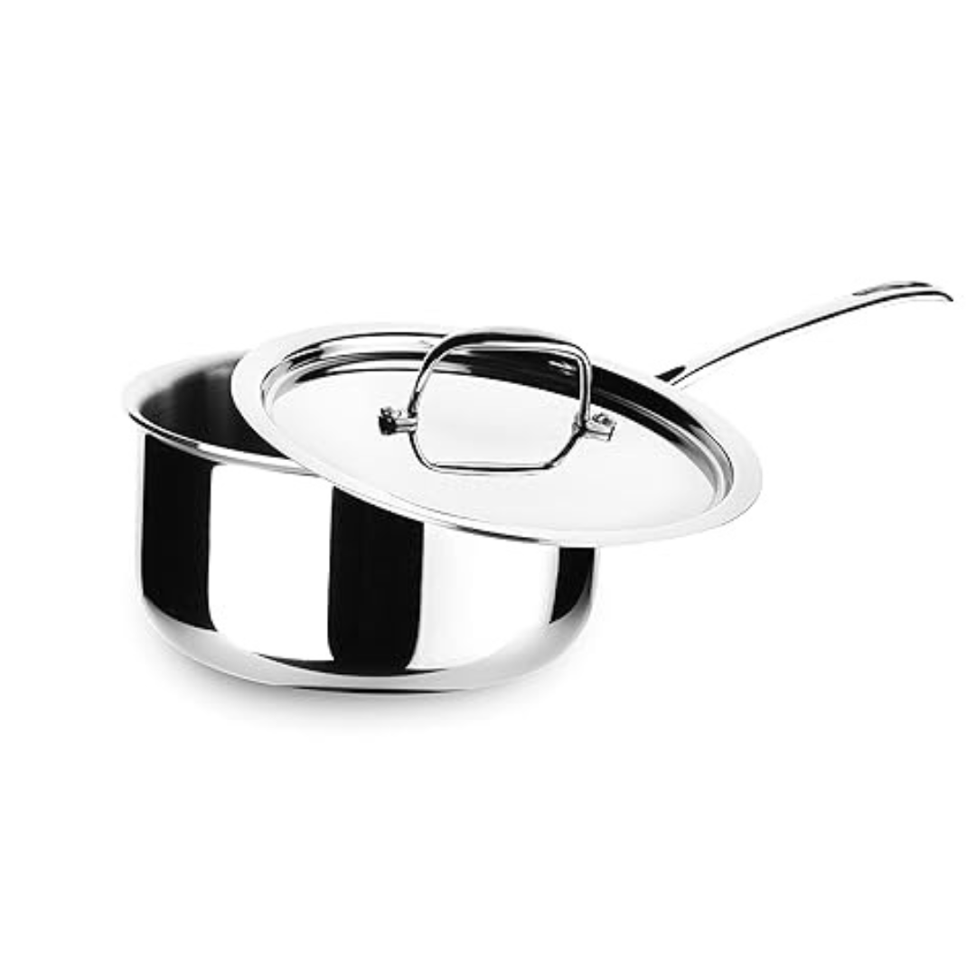 Crystal TriPro -Triply Stainless Steel Saucepan with Lid 16 cm - 1100 gms