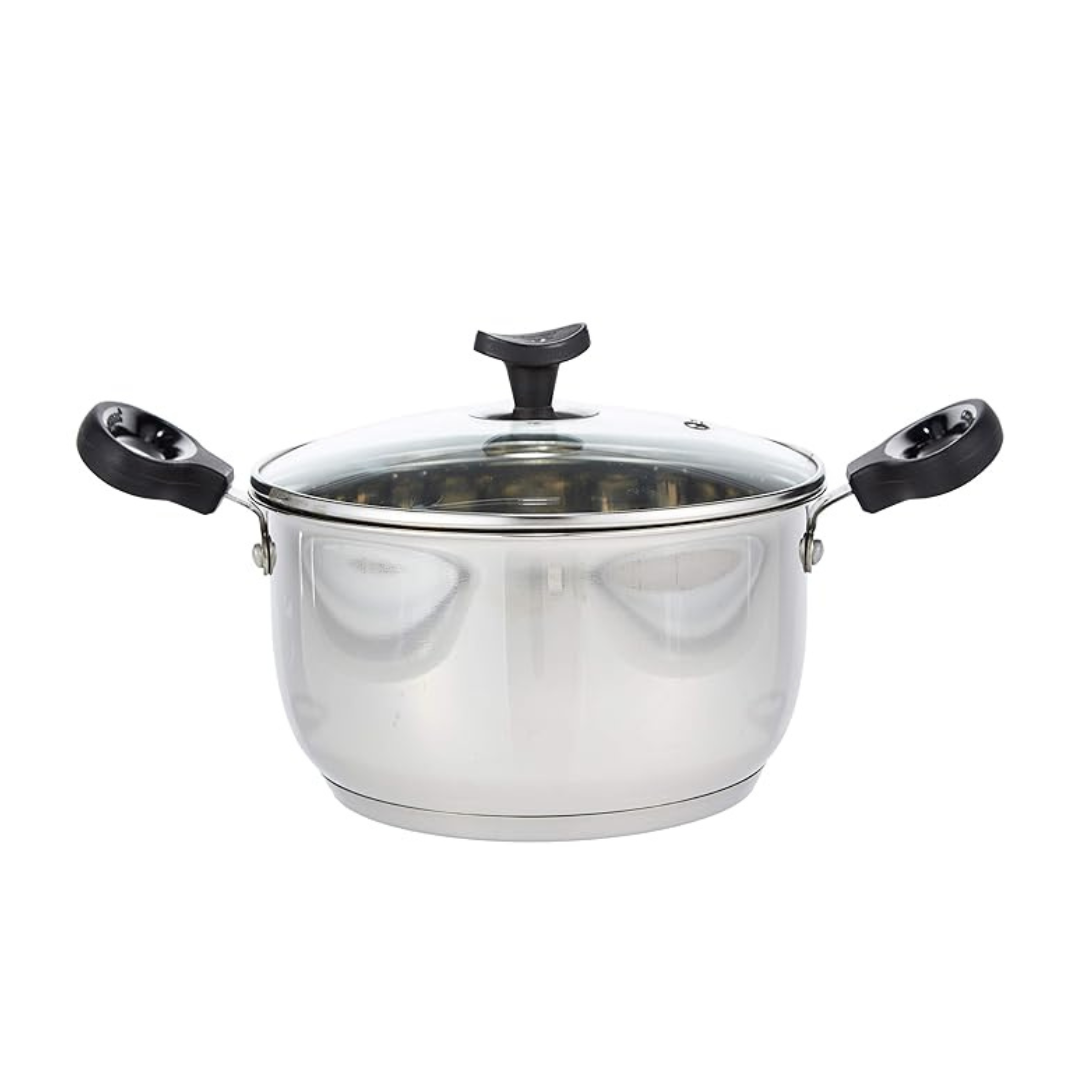 Crystal Stainless Steel Casserole with Glass Lid| 200 mm - 1300 gms