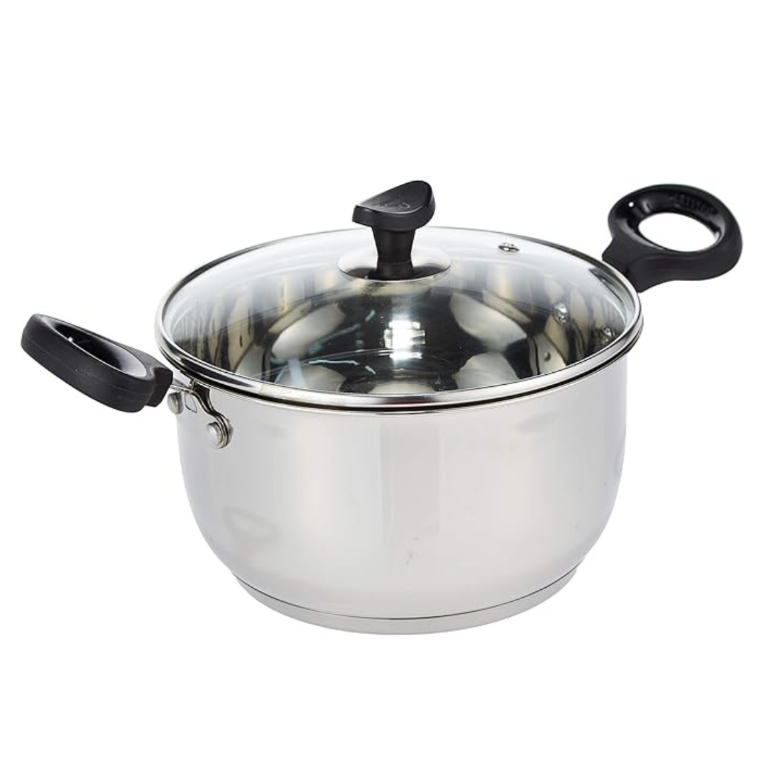 Crystal Stainless Steel Casserole with Glass Lid| 200 mm - 1300 gms