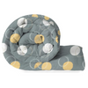 Bsb Home Beautiful Print Cotton Reversible Ac Comforter For Single Size Bed Polyfill Filled GreyYellow & White