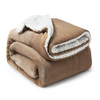 Bsb Home Polyester Micromink Warm Sherpa Super Soft Flannel Solid/plain Blanket Light Brown, Size 150 x 230 Cms (Approx 4.7 x 7 ft, Single)