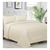 Bsb Home Microfiber Ultrasonic 280 Tc Solid King Size Quilted Bedsheet With 2 Pillow Covers Luxurious, Beige 90X100 Inches, 254X228 Cm)