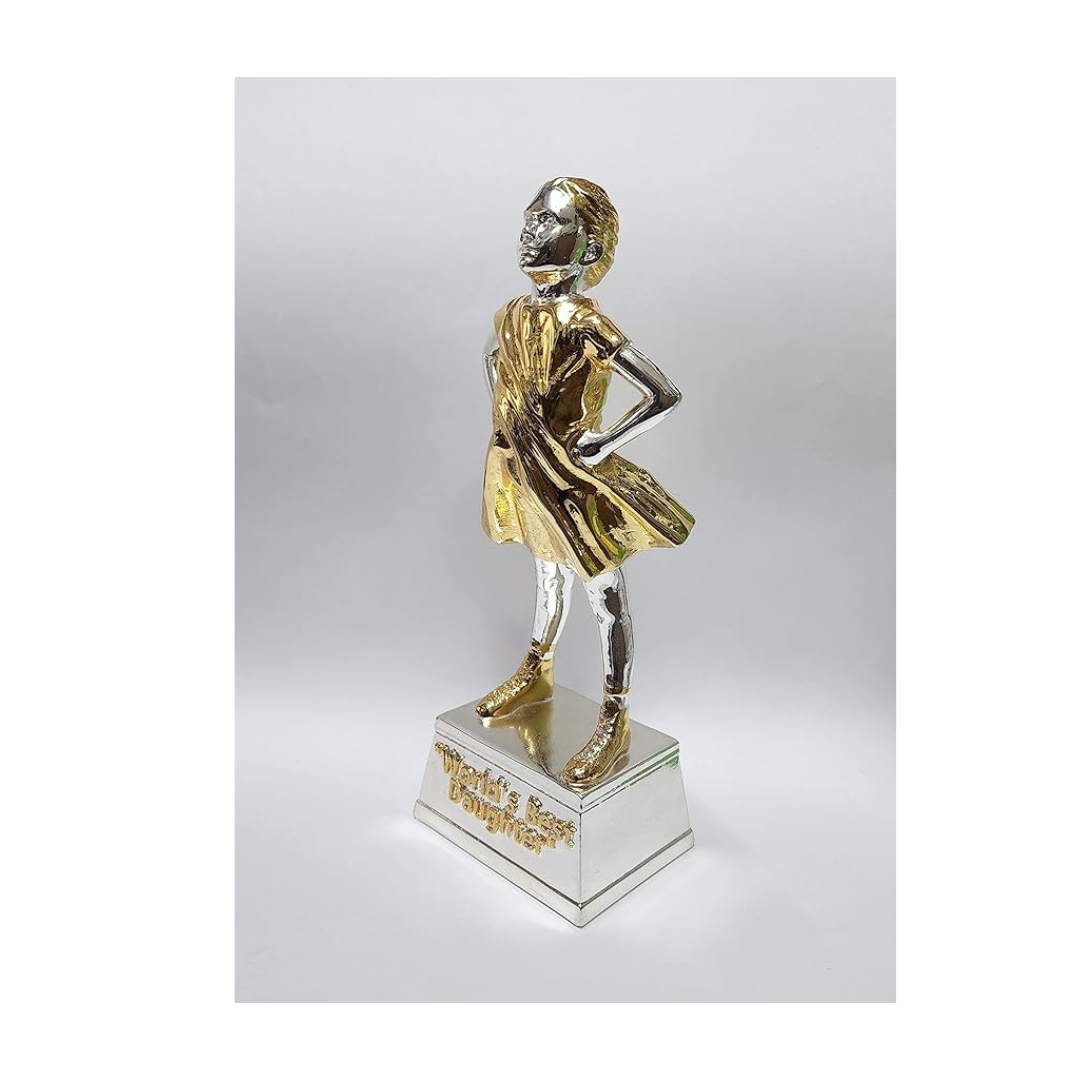 Gold Art India Daughter Figurine Silver & Gold Plated World's Best Daughter Two Tone