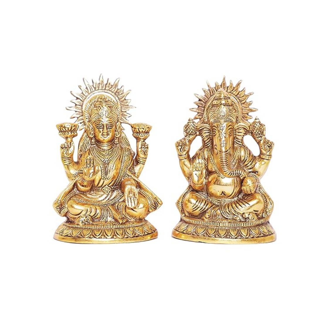 KridayKraft Metal Laxmi Ganesh Statue Murti for Pooja & Home Office Decor Laxmi Ganesha idol