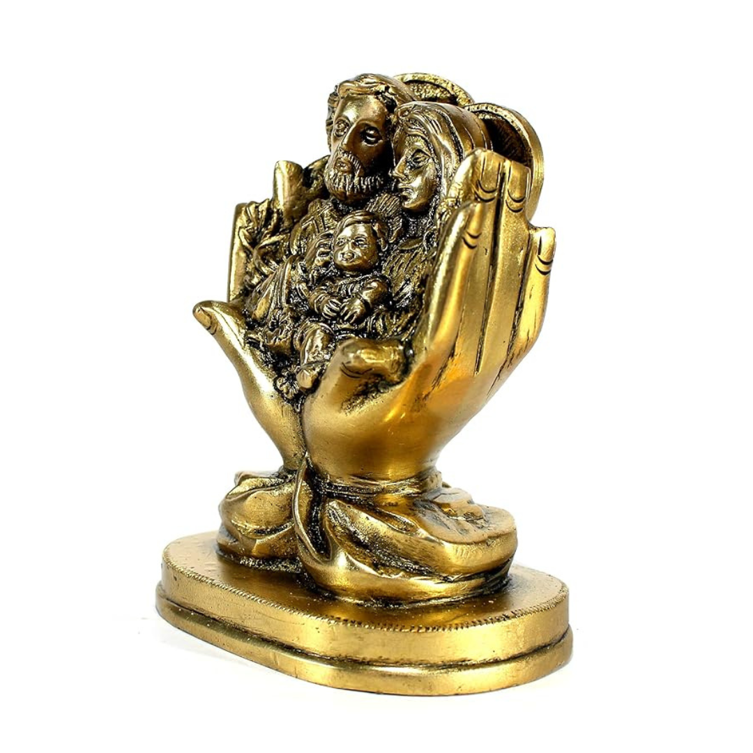 StonKraft Brass Holy Family of Jesus Christ, Mother Mary and Joseph Statue Idol Murti Sculpture