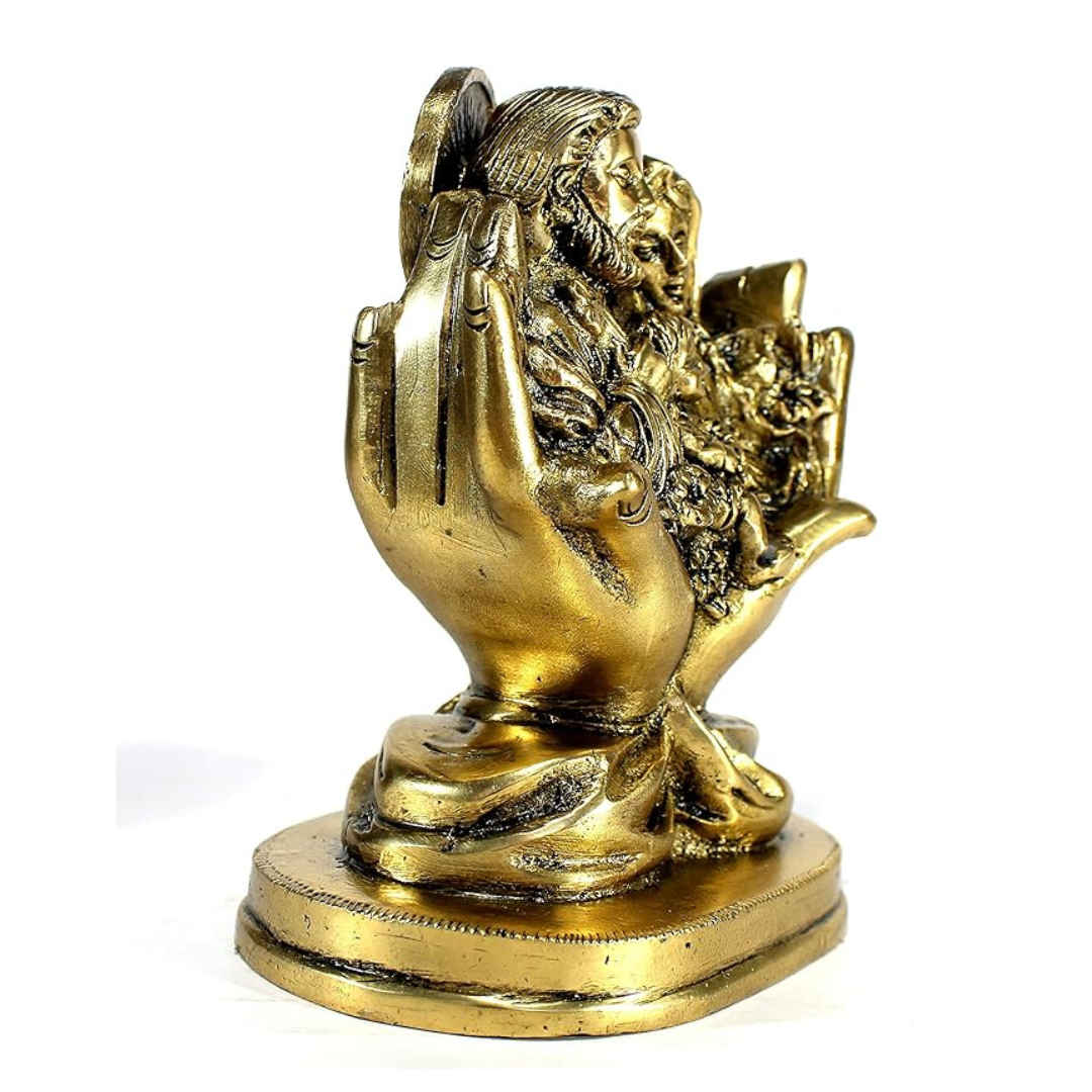 StonKraft Brass Holy Family of Jesus Christ, Mother Mary and Joseph Statue Idol Murti Sculpture